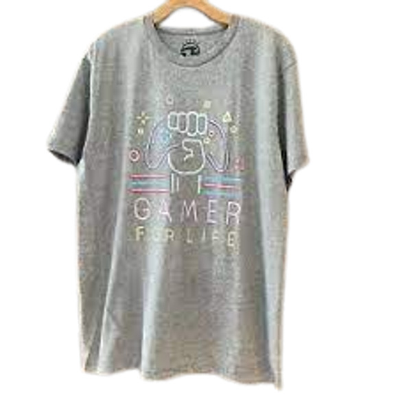 Ocean Current Gamer For Life Gamer Gray Short Sleeve Graphic Tee Youth Small - Picture 1 of 7